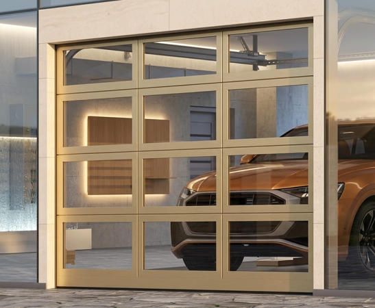 Панорамные ворота Алютех AluPro в Учкекене