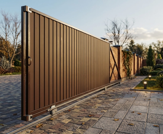 Откатные ворота в Учкекене