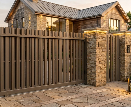 Ворота из штакетника в Учкекене